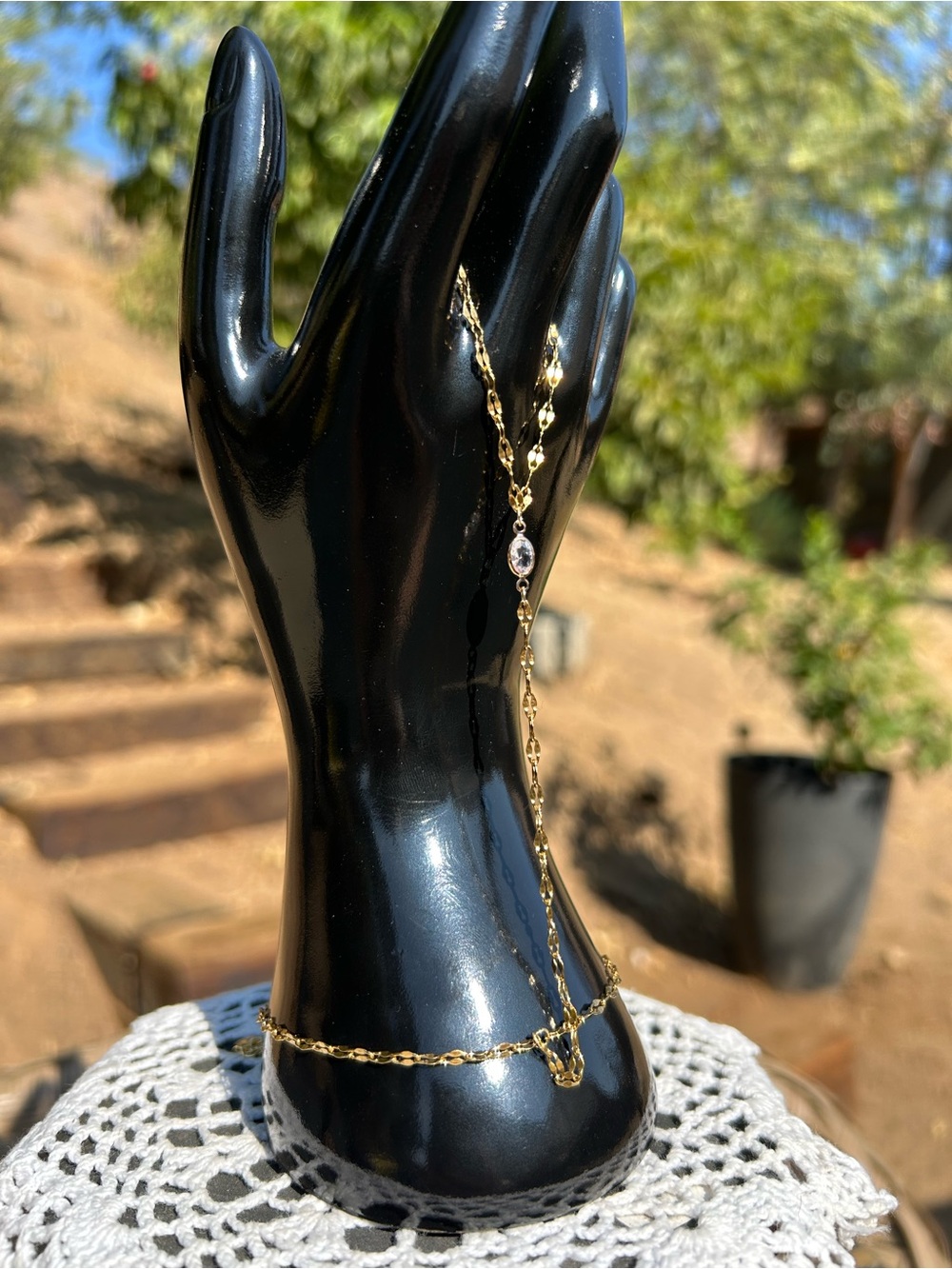 Gold-Tone Hand Chain Bracelet